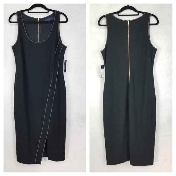 RACHEL Rachel Roy Dresses & Skirts - NEW RACHEL Rachel Roy Size 0X Sleeveless Black Sheath Tank Midi Dress Sticthing